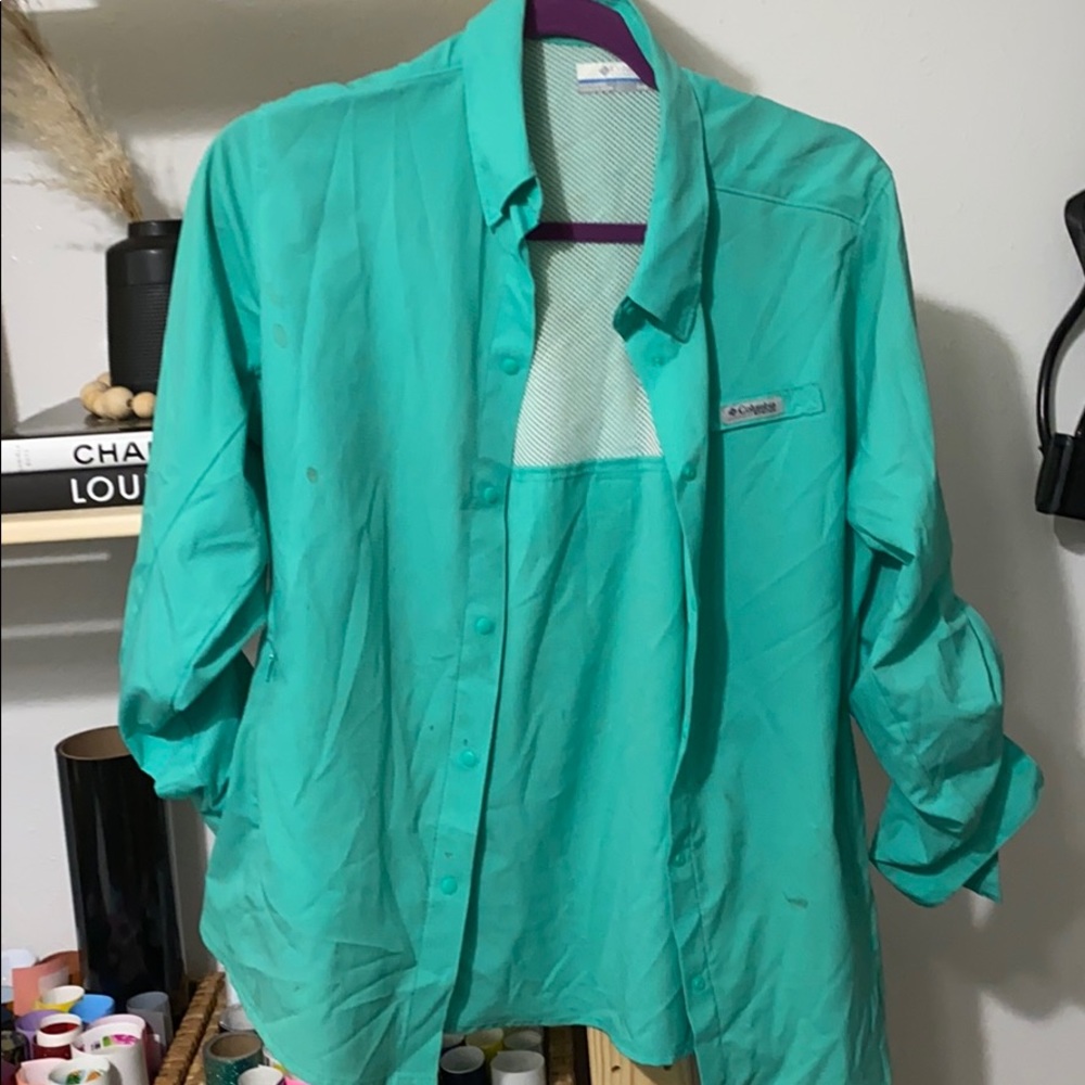 Columbia women PFG fishing shirt mint longsleeve
